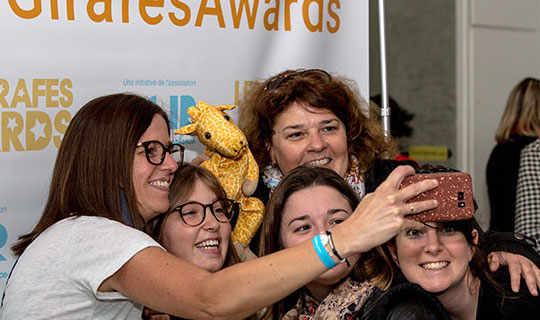 Selfie de groupe aux Girafes Awards